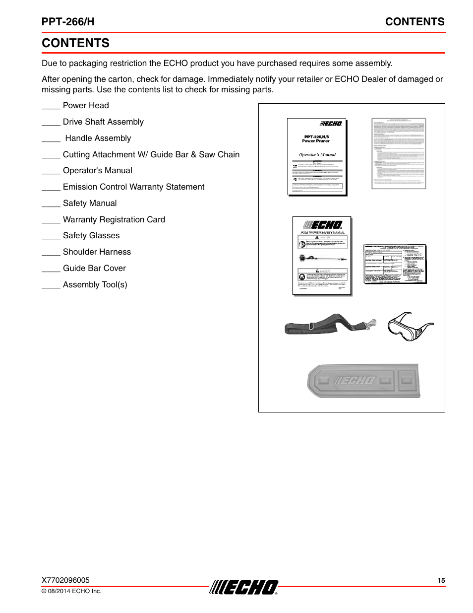Echo PPT-266H User Manual | Page 15 / 40