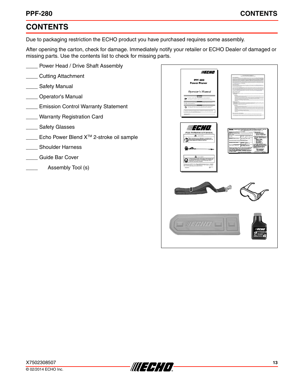 Echo PPF-280 User Manual | Page 13 / 40