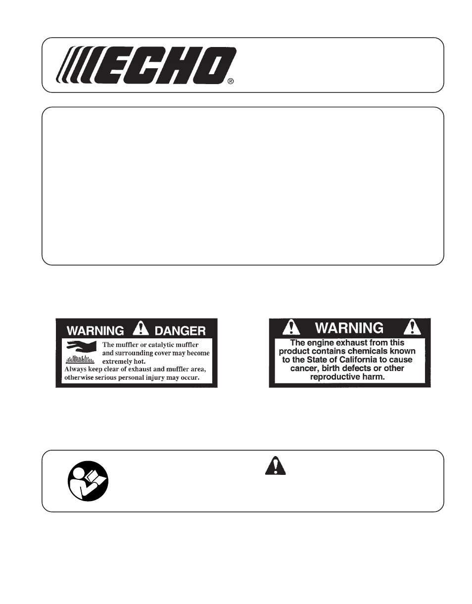 Echo TC-210 Serial 05001001 - 05999999 User Manual | 24 pages
