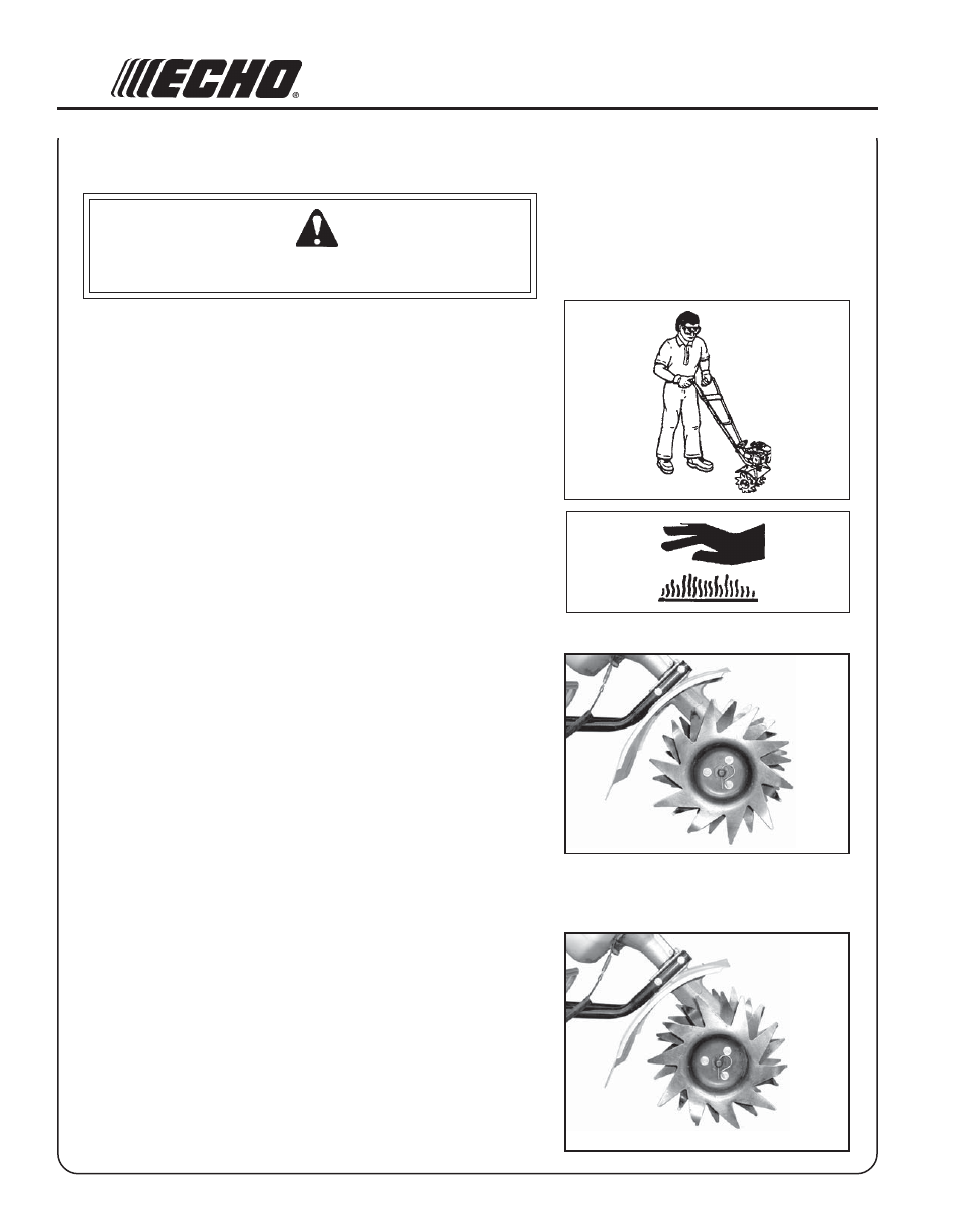 Warning danger | Echo TC-210 Serial 05001001 - 05999999 User Manual | Page 14 / 24