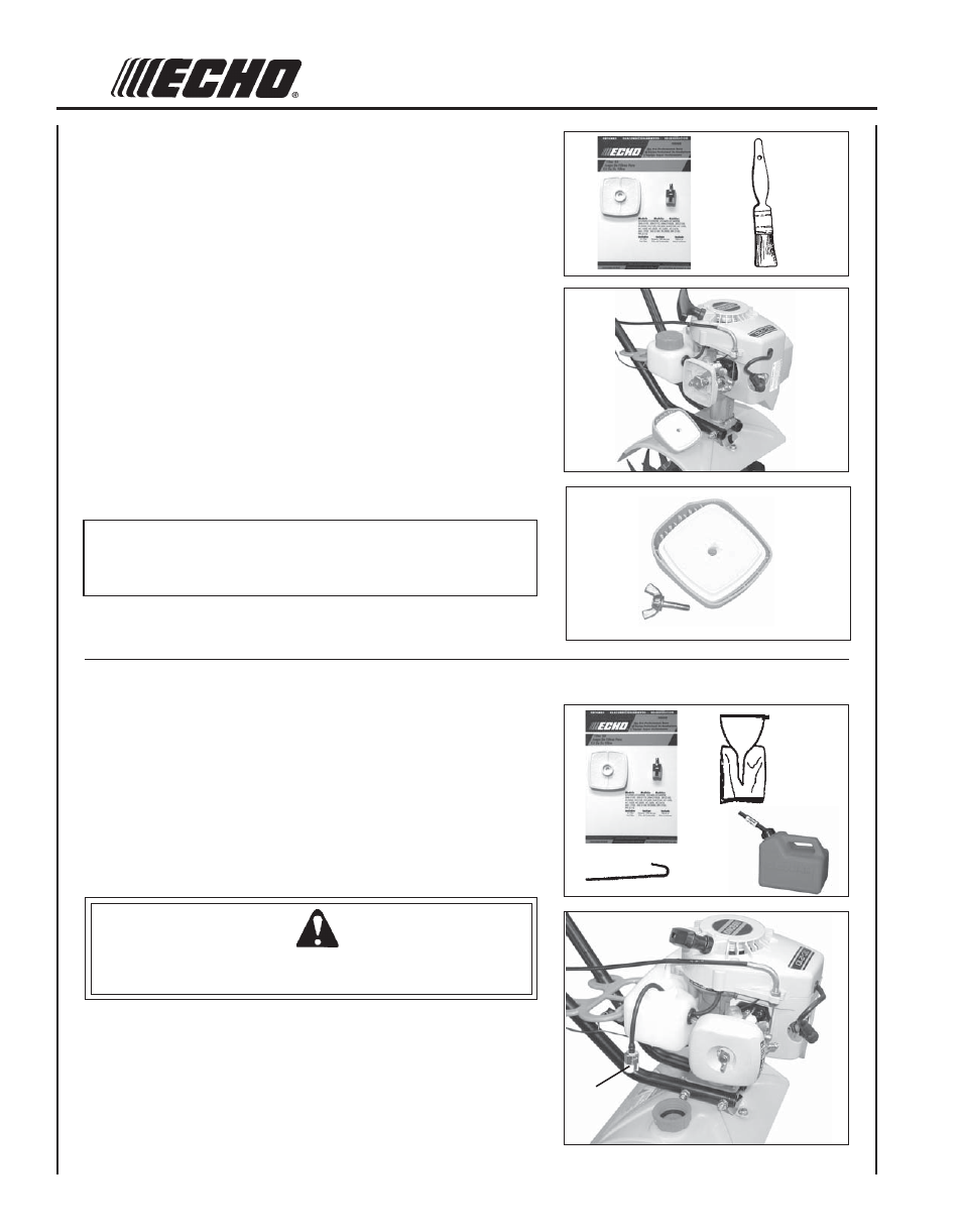 Warning danger | Echo TC-210 Serial 05001001 - 05999999 User Manual | Page 16 / 24