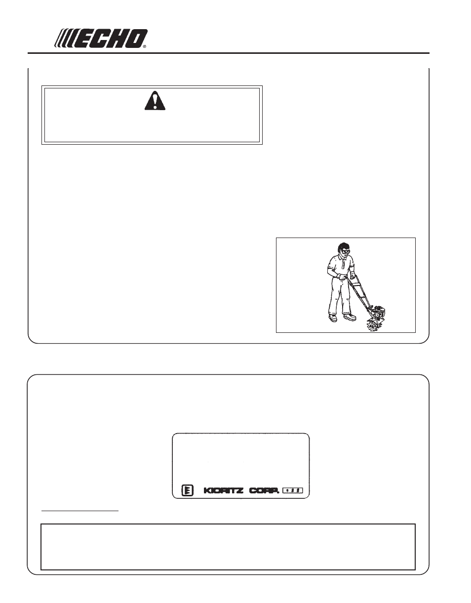 Warning danger, Epa phase 2 | Echo TC-210 Serial 05001001 - 05999999 User Manual | Page 6 / 24