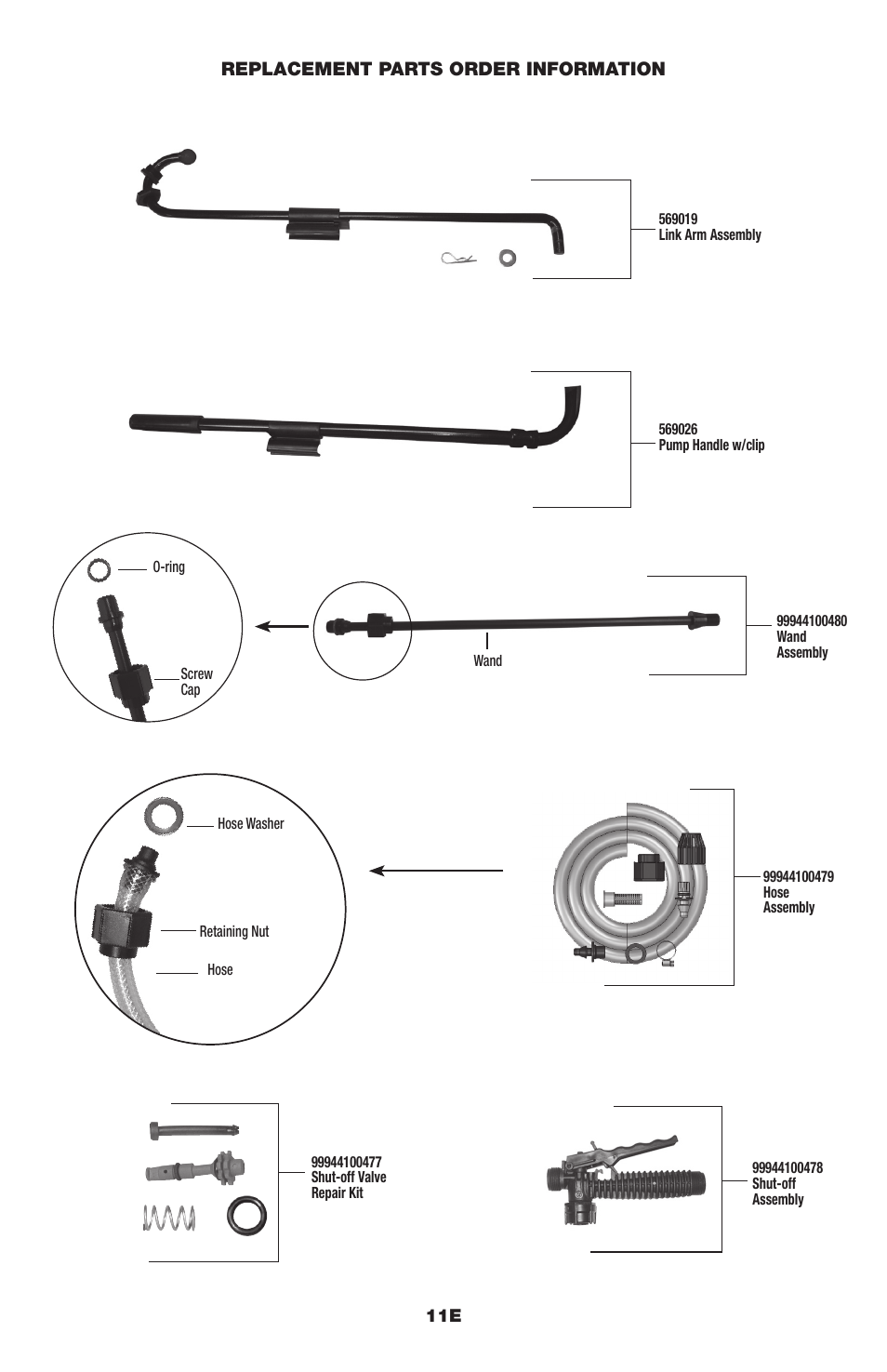 Replacement parts order information | Echo MS-53BPE User Manual | Page 12 / 14