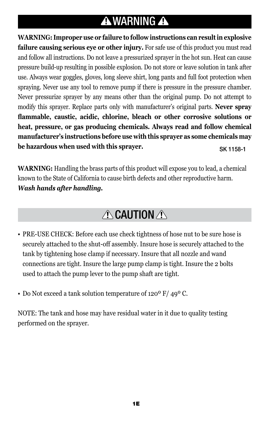 Warning, Caution | Echo MS-41BP User Manual | Page 2 / 14