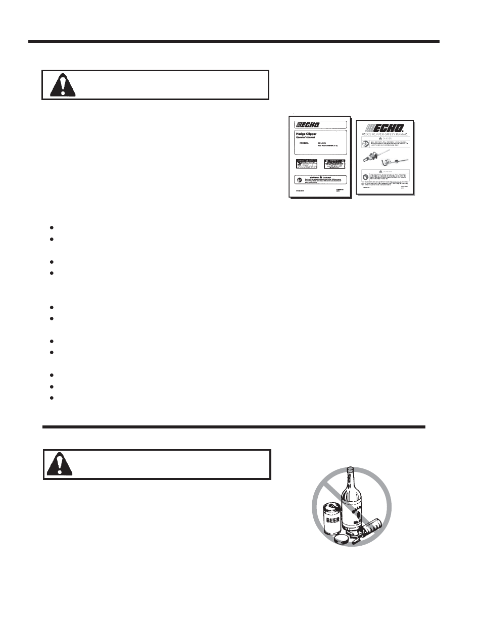 Operator safety | Echo HEDGE TRIMMERS SAFETY MANUAL User Manual | Page 6 / 36