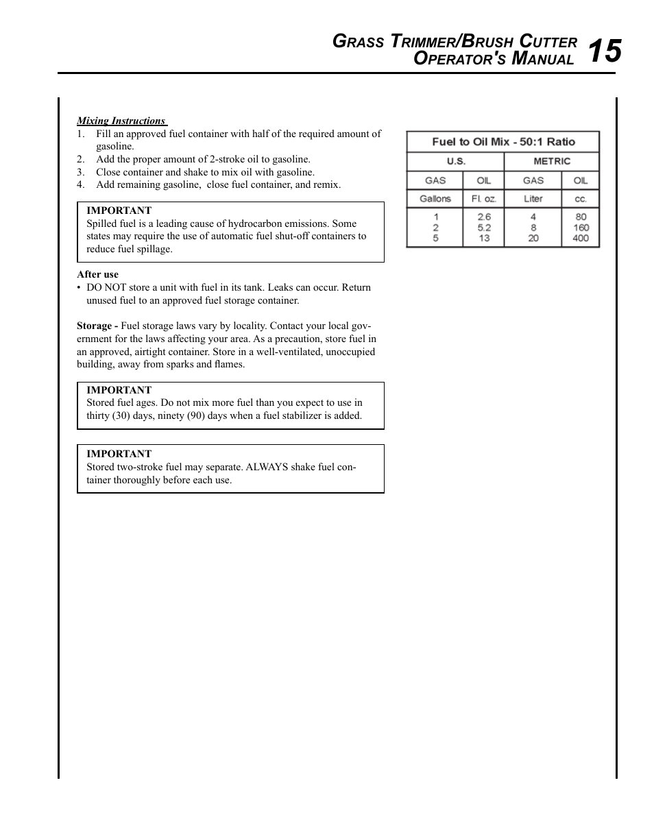 Echo SRM-280T Serial S74212001001 - S74212028775 User Manual | Page 15 / 36