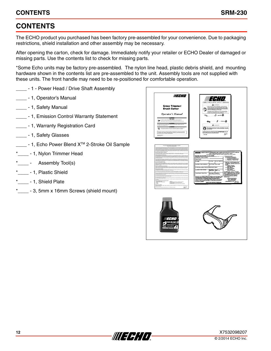 Echo SRM-230 User Manual | Page 12 / 36