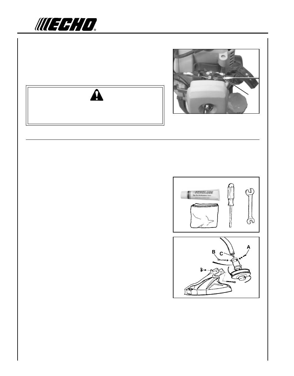 Warning danger | Echo GT-230 User Manual | Page 24 / 28