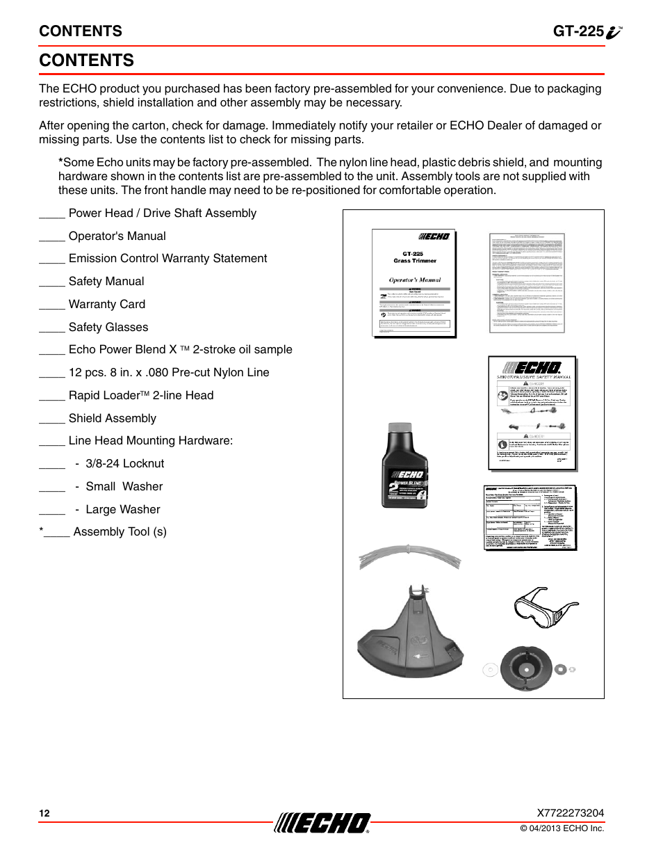 Echo GT-225i User Manual | Page 12 / 32