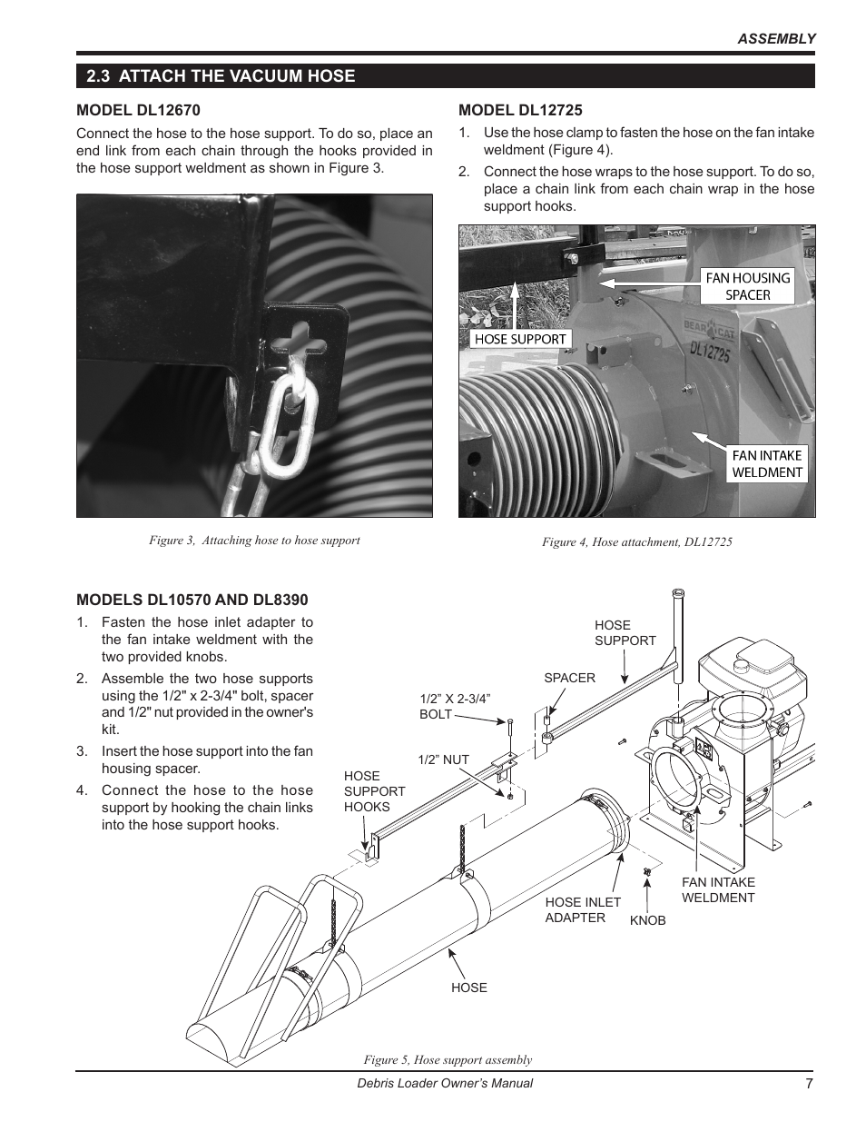 3 attach the vacuum hose | Echo DL10570 Owners Manual v.2 User Manual | Page 11 / 27