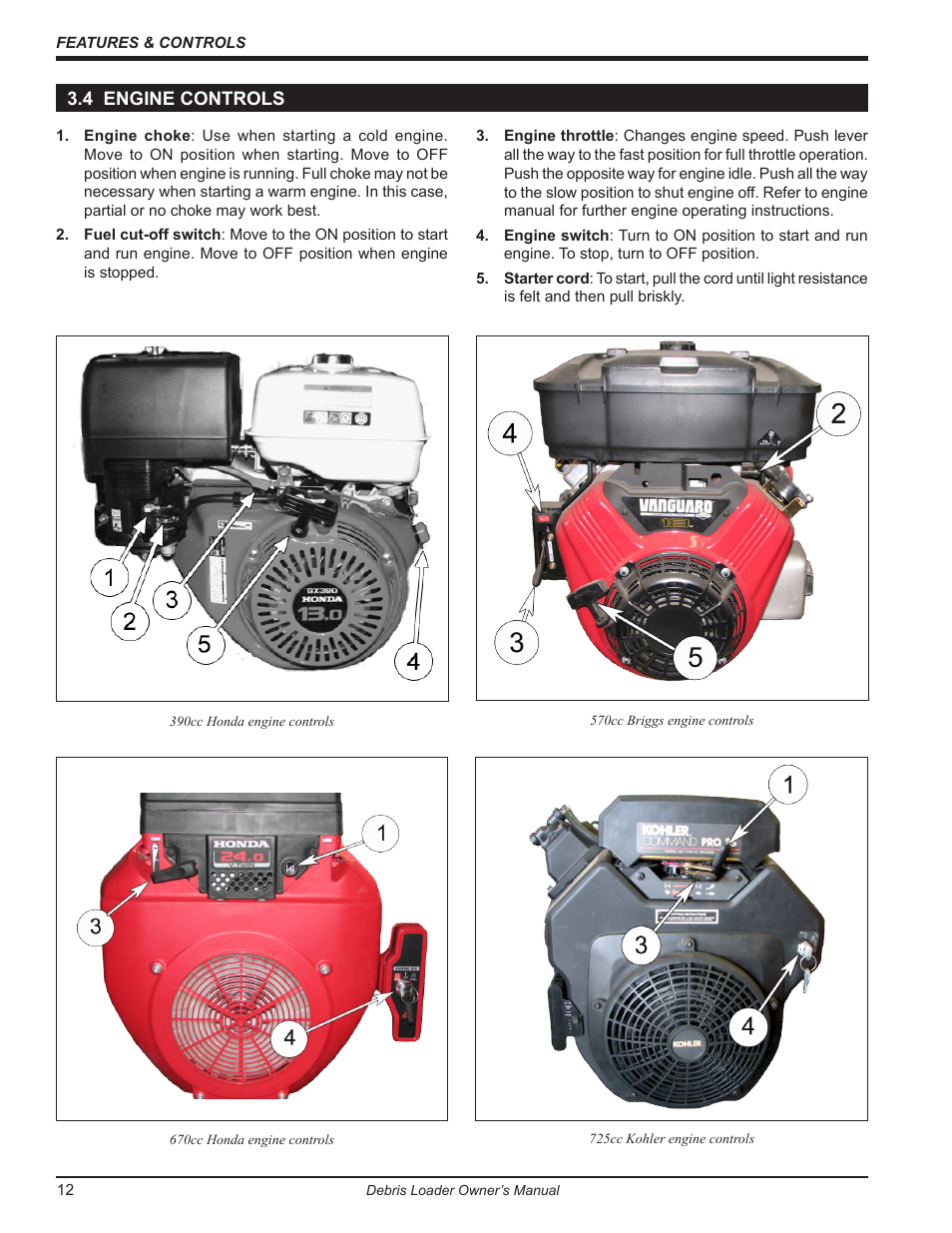 4 engine controls | Echo DL10570 Owners Manual v.2 User Manual | Page 16 / 27