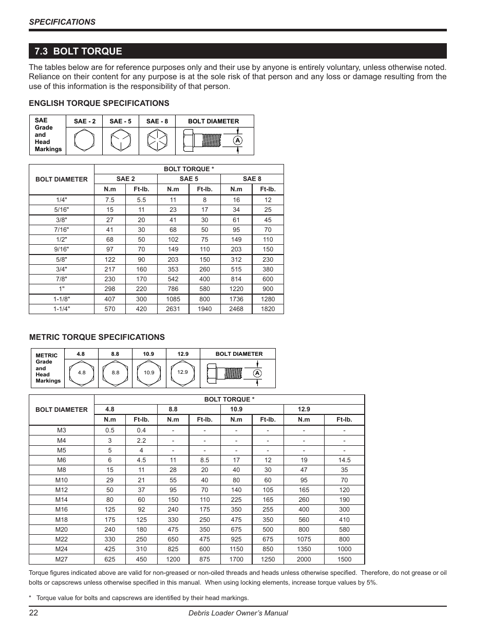 3 bolt torque | Echo DL10570 Owners Manual v.2 User Manual | Page 26 / 27