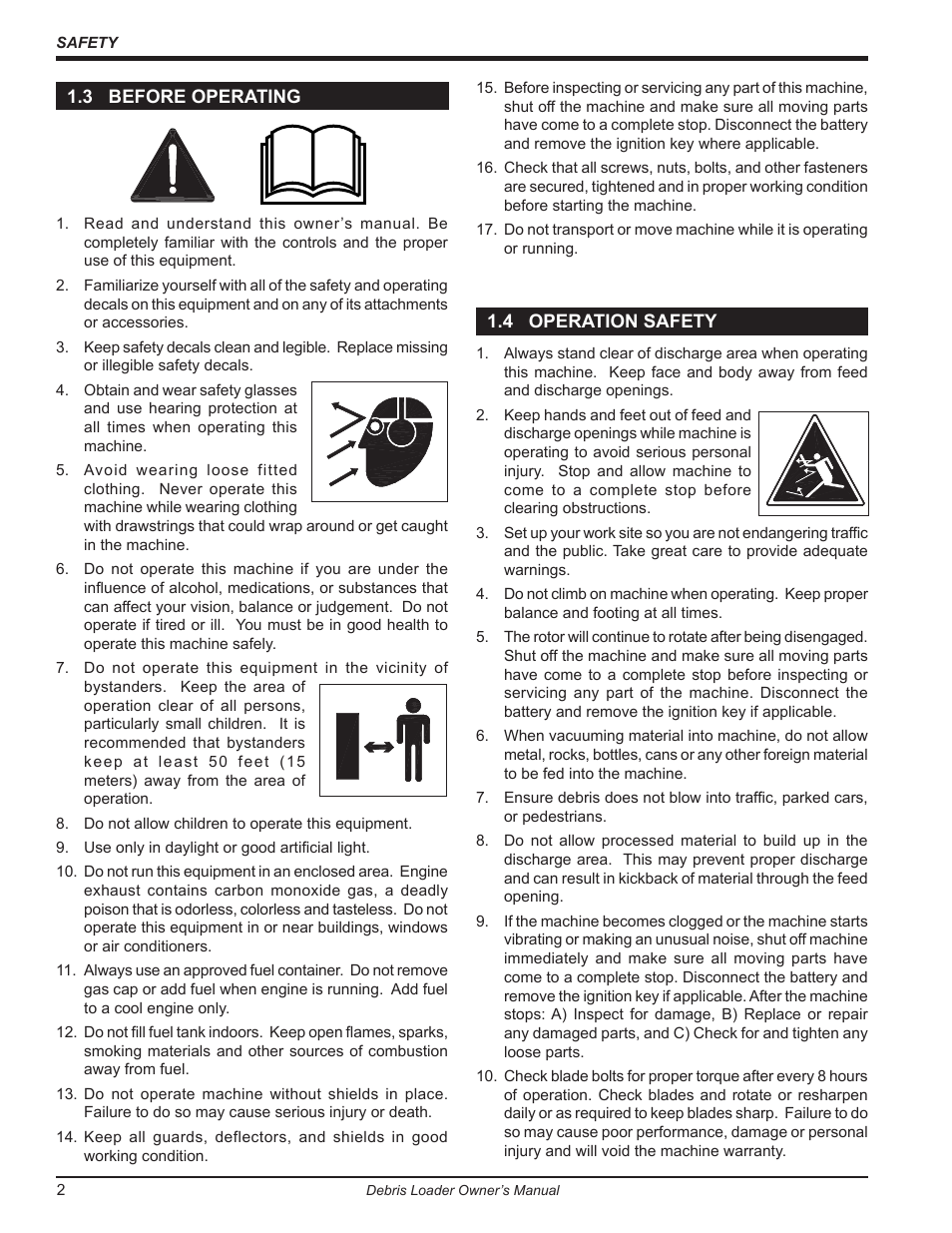 3 before operating, 4 operation safety, 3 before operating 1.4 operation safety | Echo DL10570 Owners Manual v.2 User Manual | Page 6 / 27