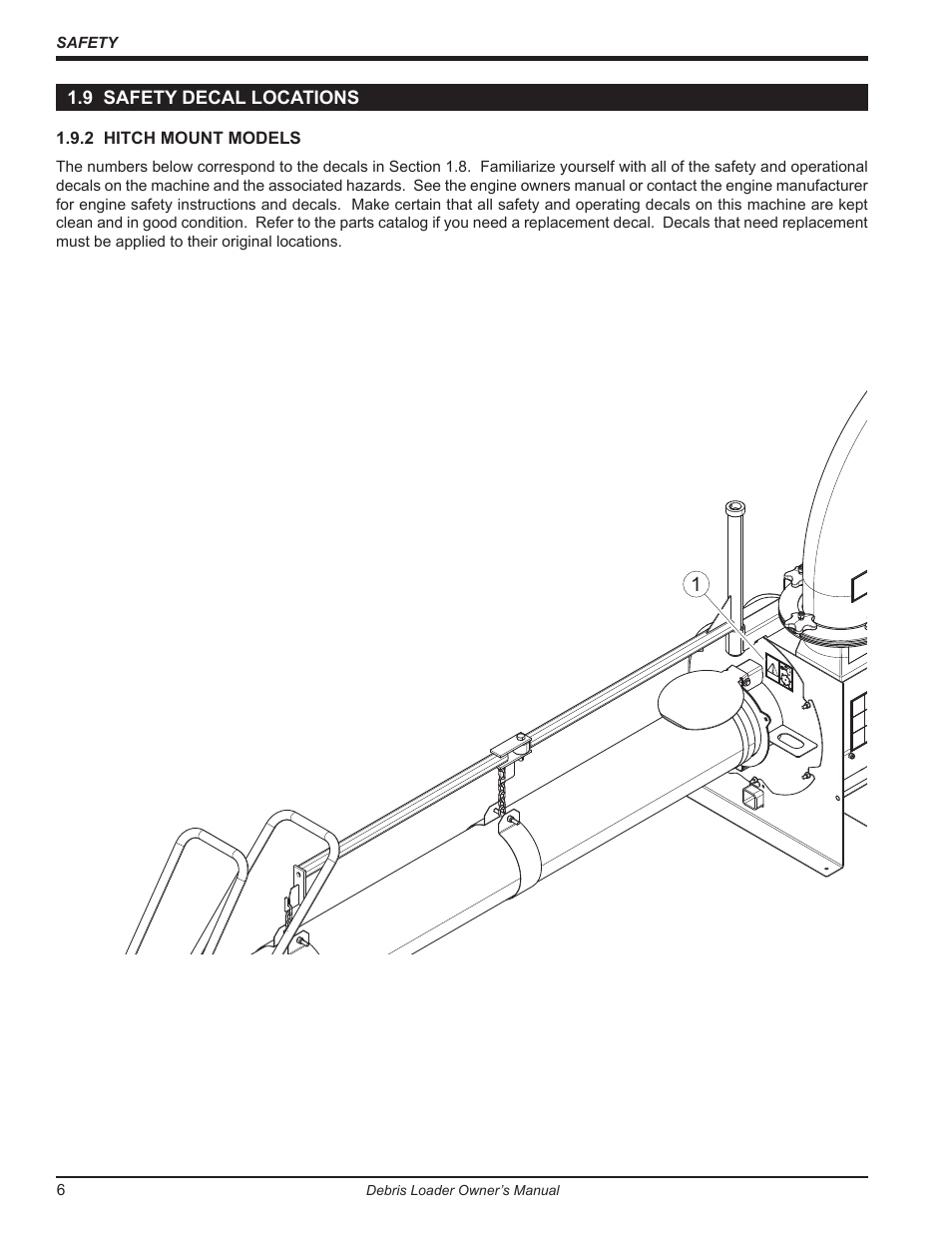 9 safety decal locations | Echo DL10570 Owners Manual v.1 User Manual | Page 10 / 28