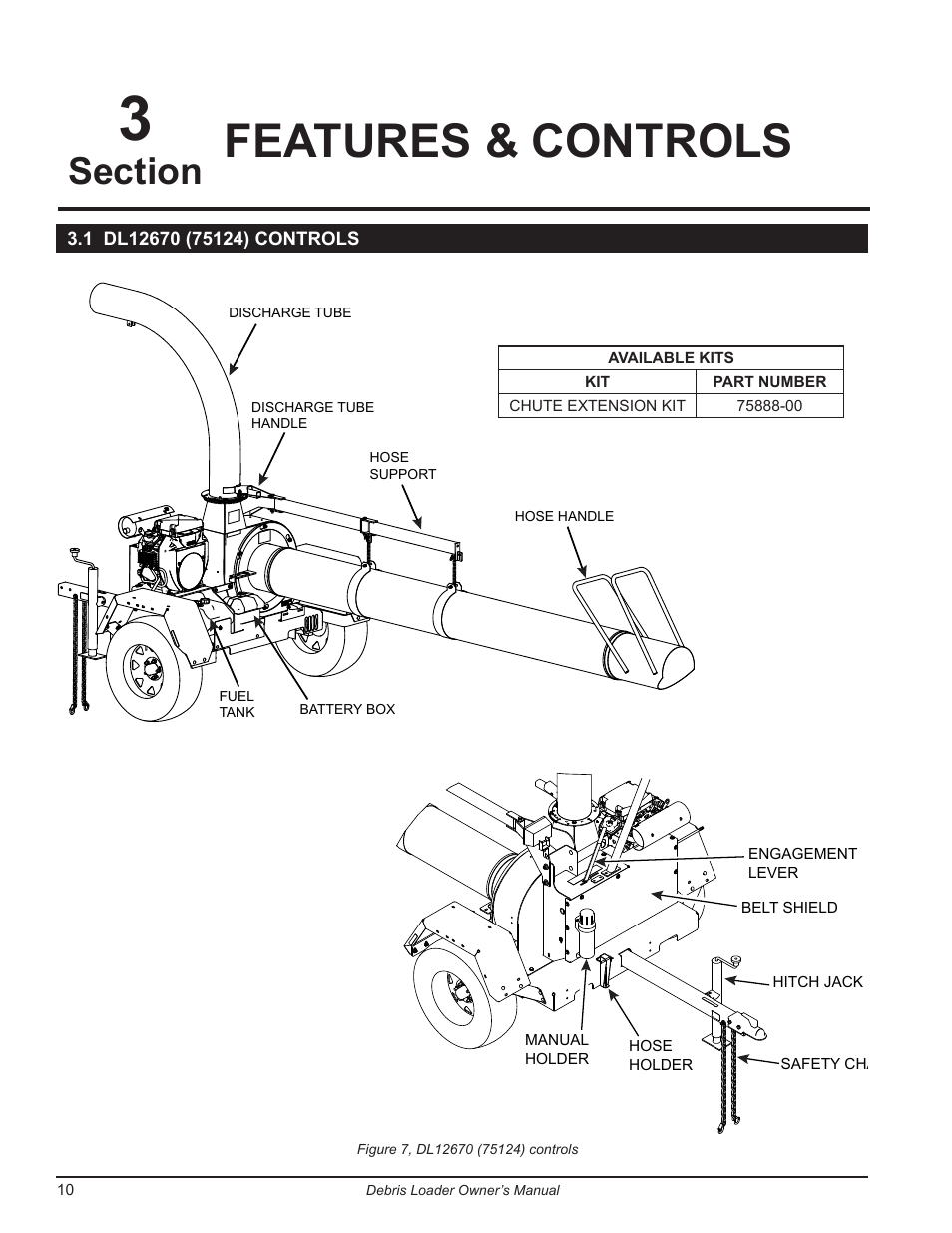 Features & controls, 1 dl12670 (75124) controls | Echo DL10570 Owners Manual v.1 User Manual | Page 14 / 28
