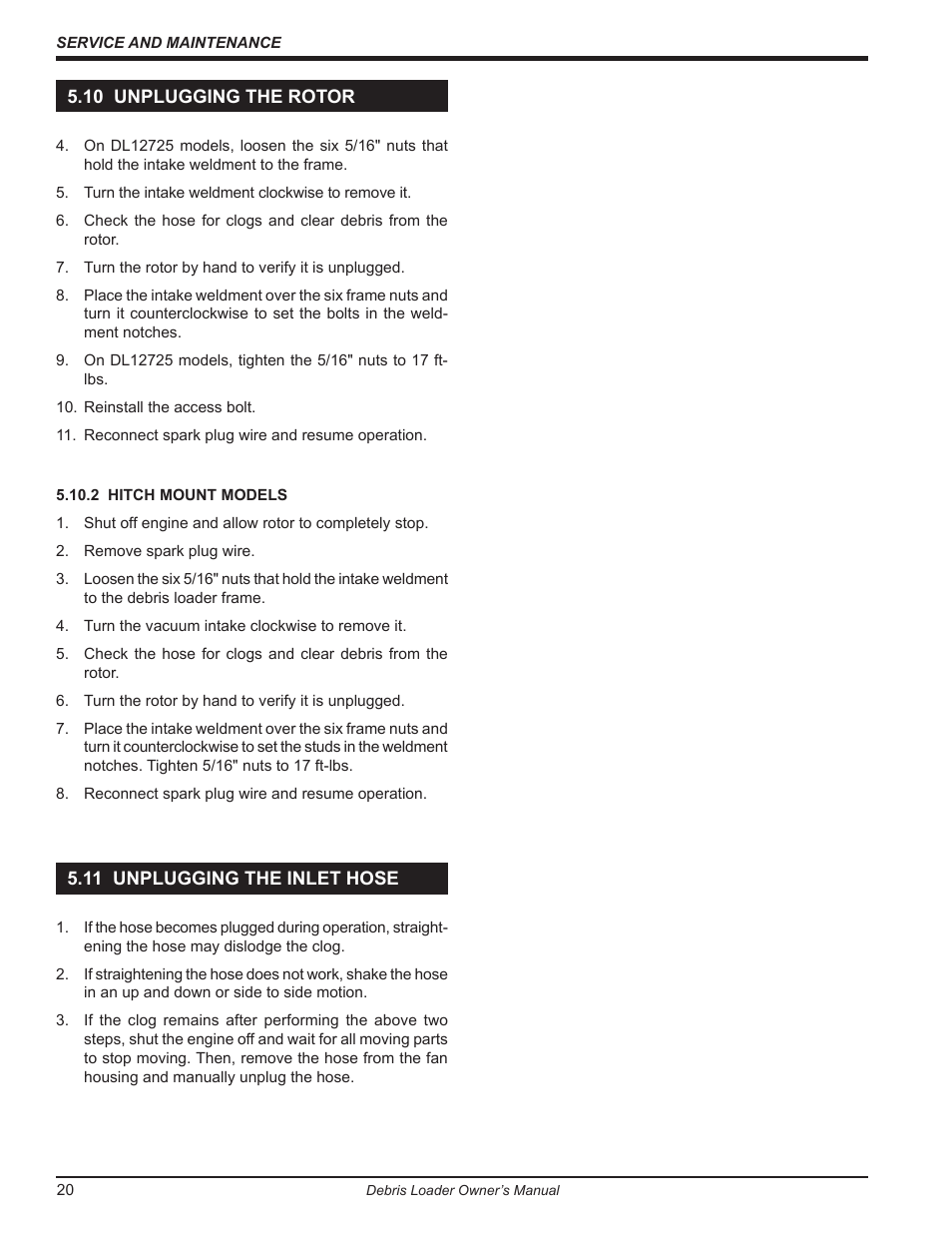 10 unplugging the rotor, 11 unplugging the inlet hose | Echo DL10570 Owners Manual v.1 User Manual | Page 24 / 28