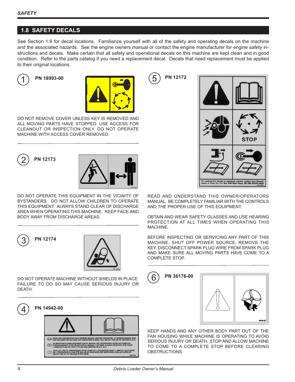 8 safety decals | Echo DL10570 Owners Manual v.1 User Manual | Page 8 / 28