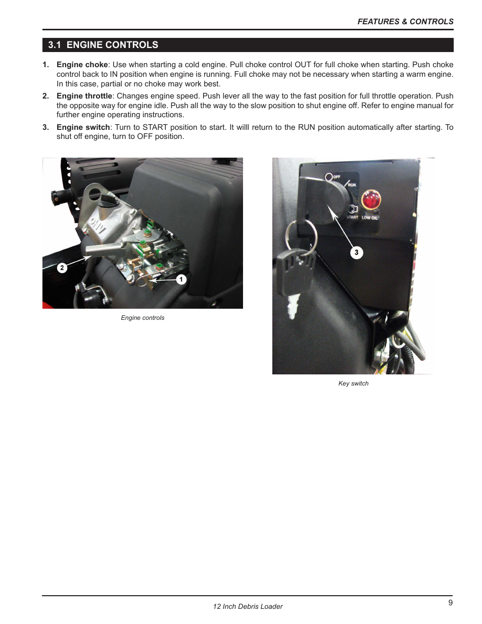 1 engine controls | Echo DL12653 Owners Manual v.2 User Manual | Page 13 / 25