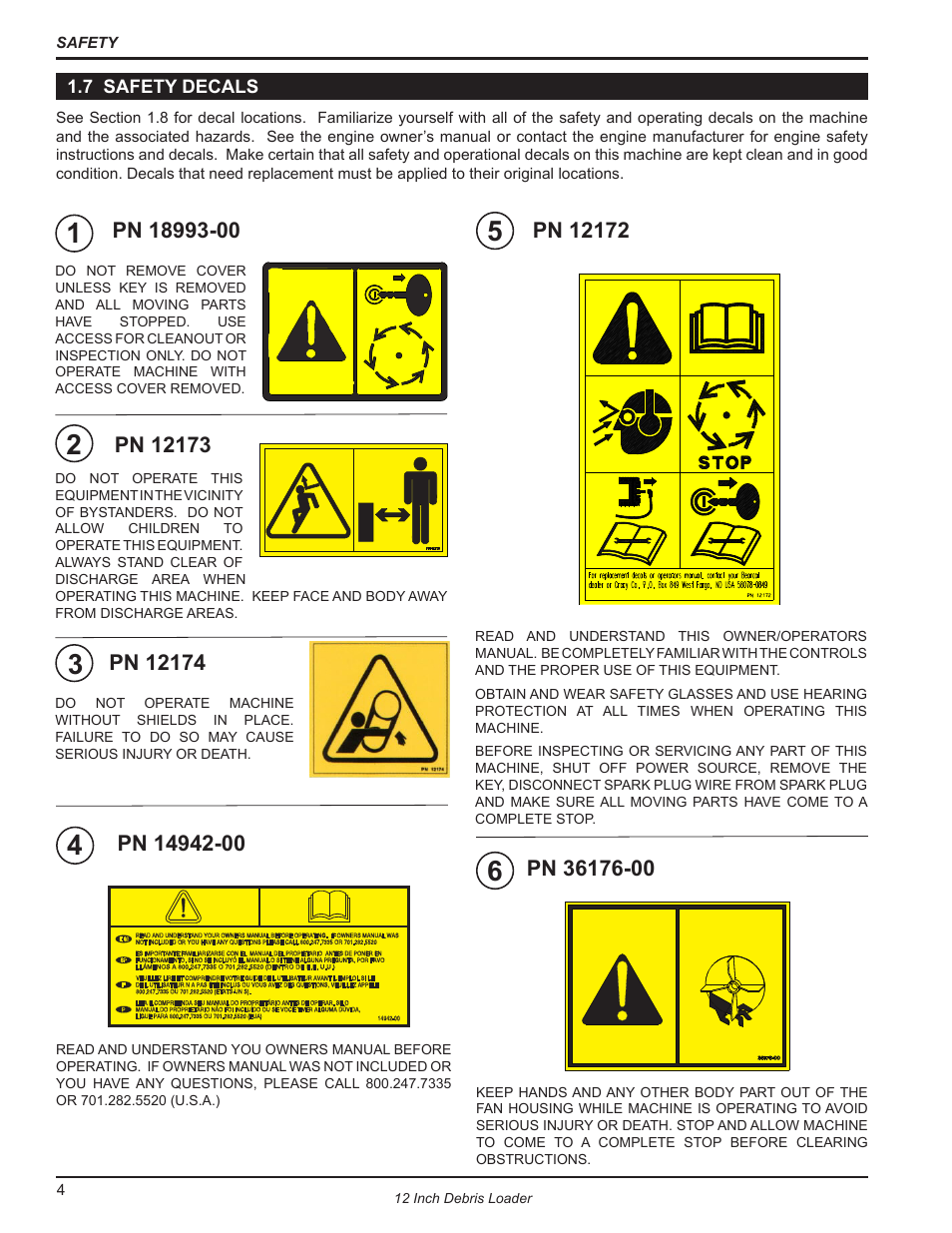 7 safety decals | Echo DL12653 Owners Manual v.1 User Manual | Page 8 / 24