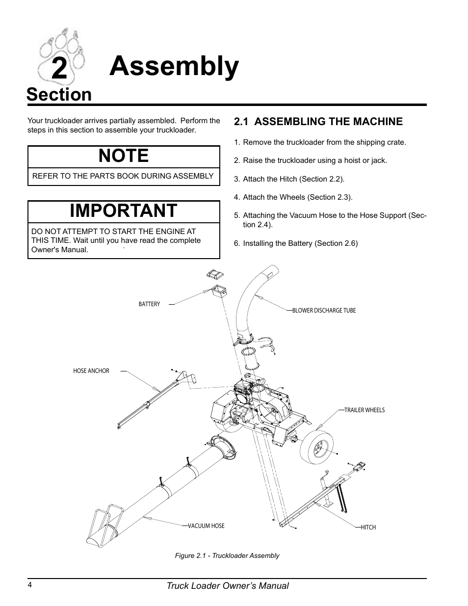 Assembly, Important | Echo 75124 User Manual | Page 10 / 28
