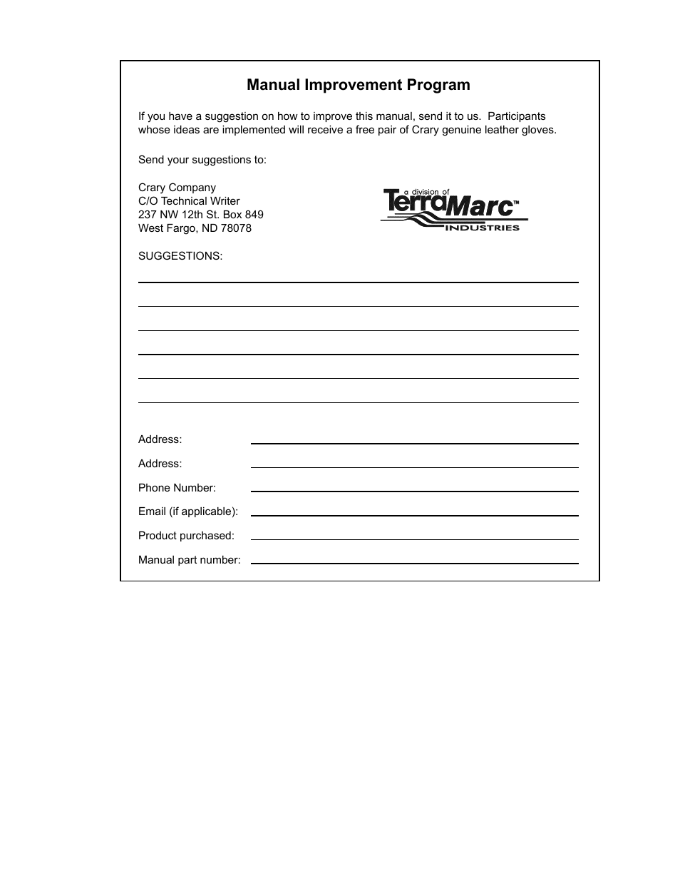 Manual improvement program | Echo 75124 User Manual | Page 23 / 28