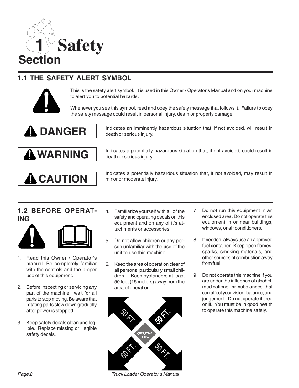1 safety, Danger, Warning | Caution | Echo 73724 User Manual | Page 6 / 20