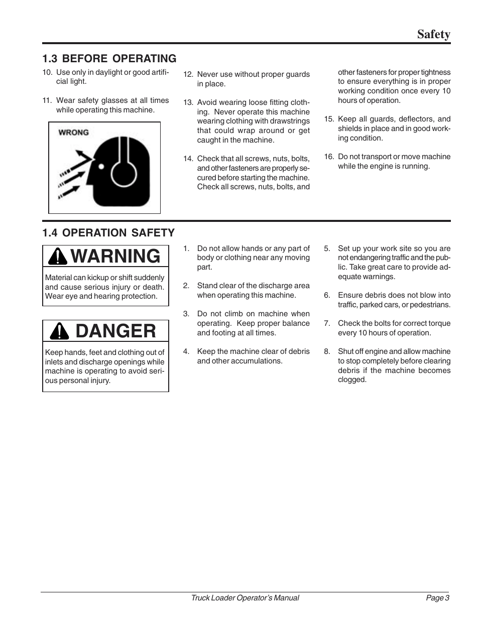 Danger, Warning, Safety | 3 before operating, 4 operation safety | Echo 73724 User Manual | Page 7 / 20