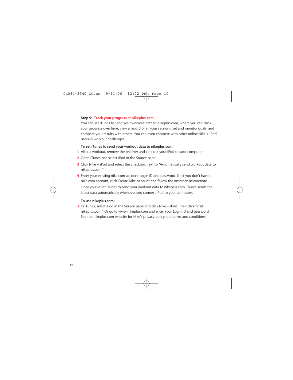 Apple Nike + iPod User Manual | Page 10 / 72