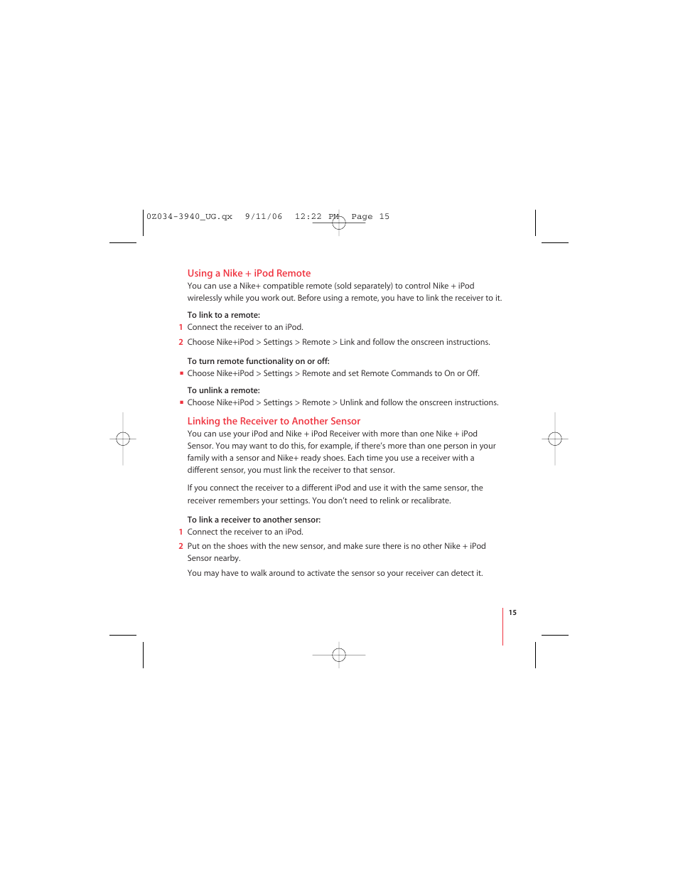Apple Nike + iPod User Manual | Page 15 / 72