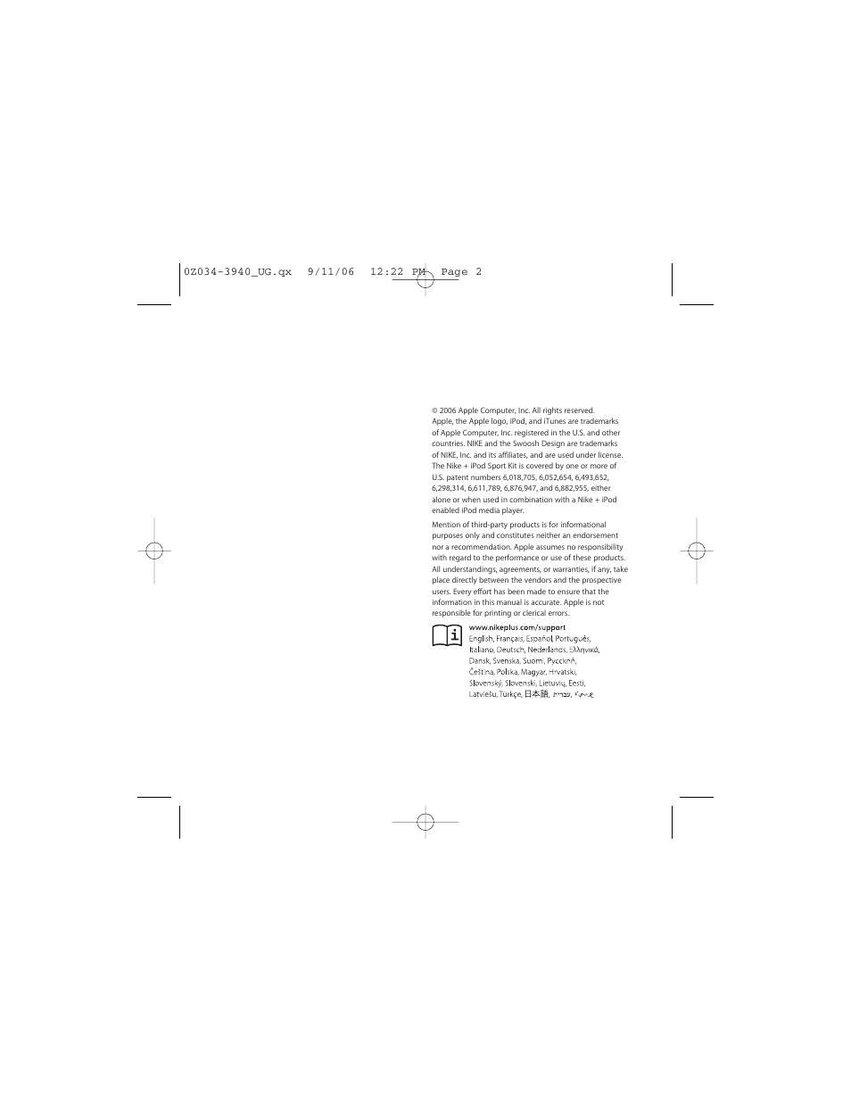 Apple Nike + iPod User Manual | Page 2 / 72
