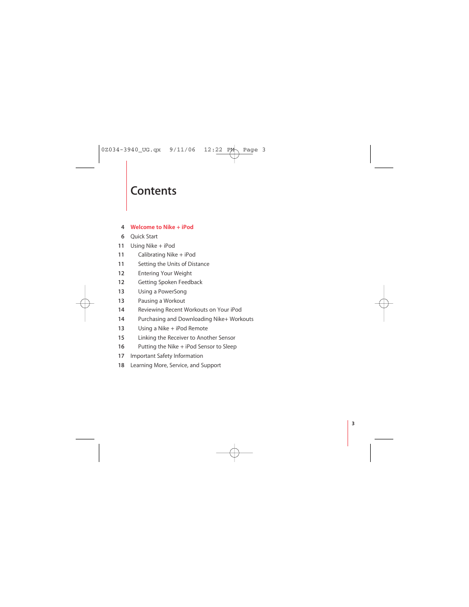 Apple Nike + iPod User Manual | Page 3 / 72