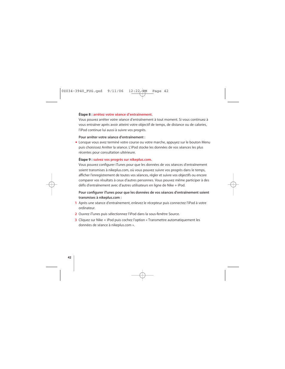 Apple Nike + iPod User Manual | Page 42 / 72