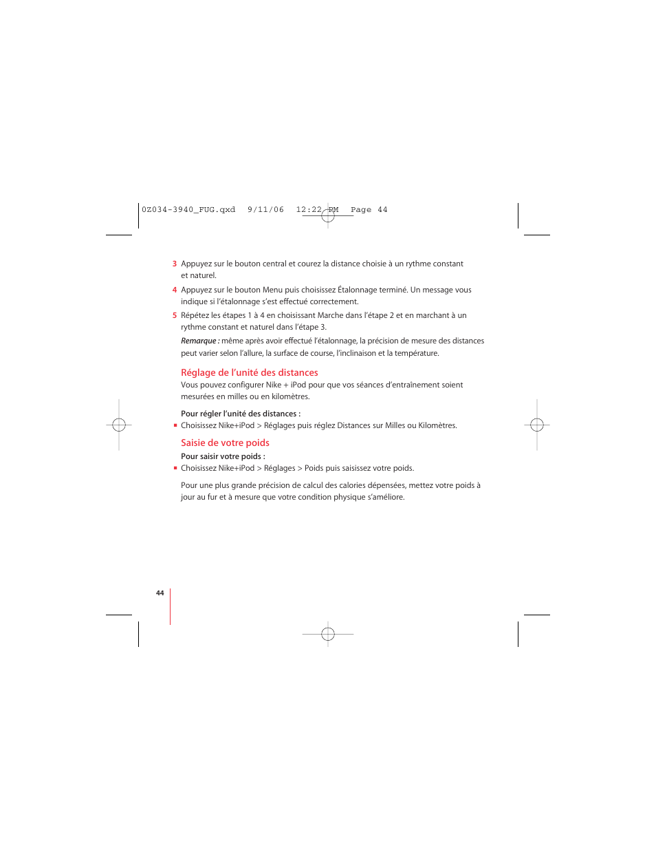 Apple Nike + iPod User Manual | Page 44 / 72