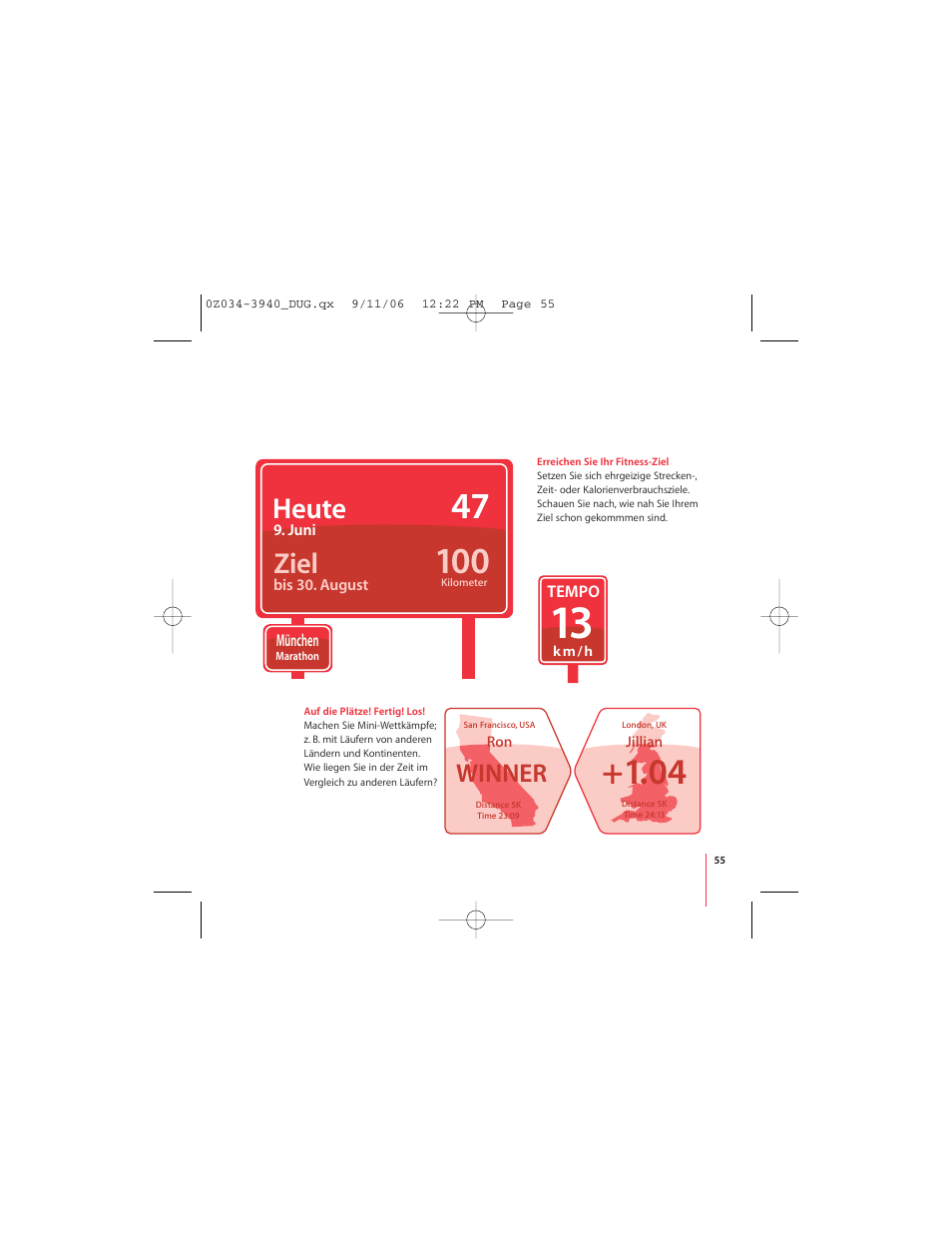 Ziel, Heute, Winner | Apple Nike + iPod User Manual | Page 55 / 72