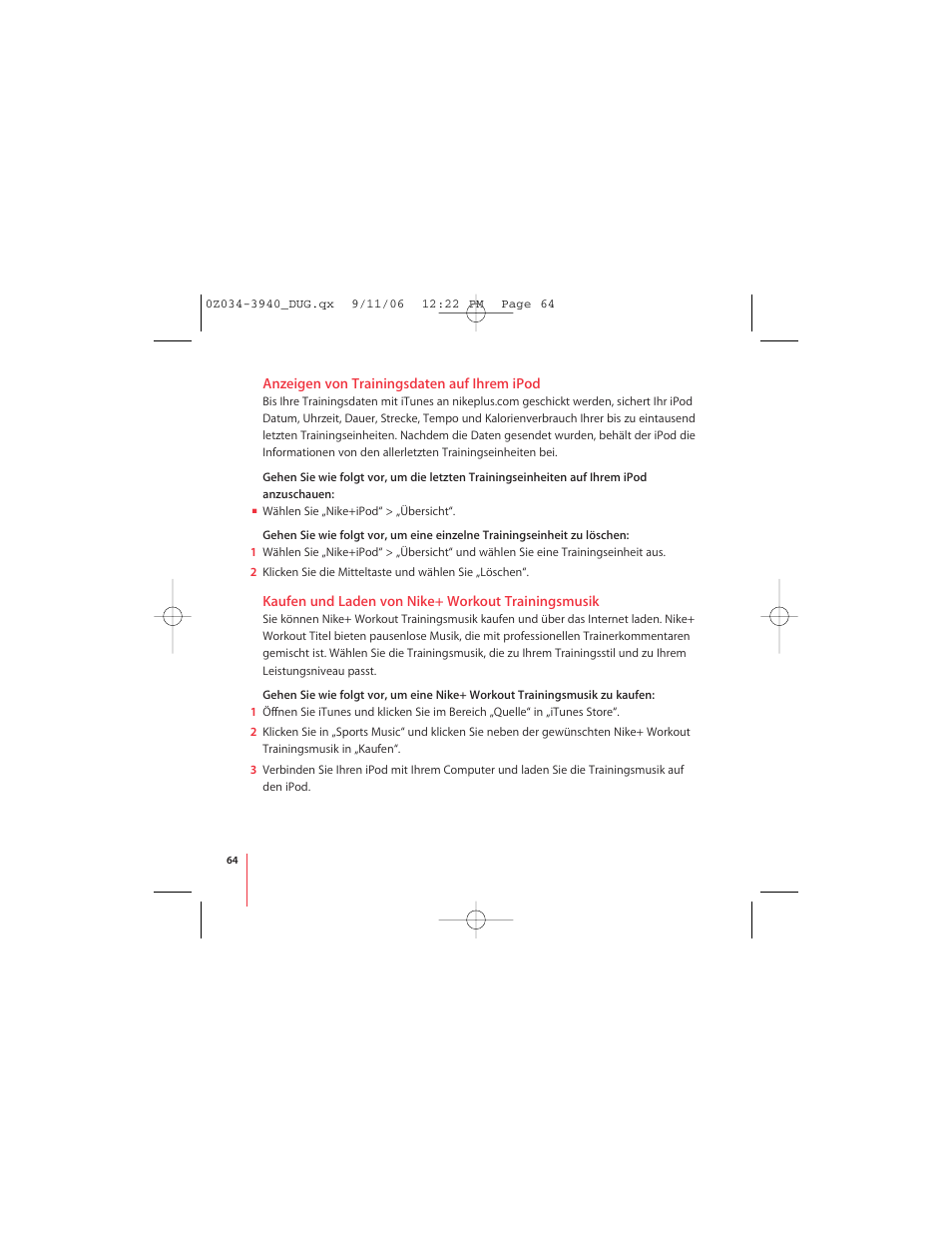 Apple Nike + iPod User Manual | Page 64 / 72