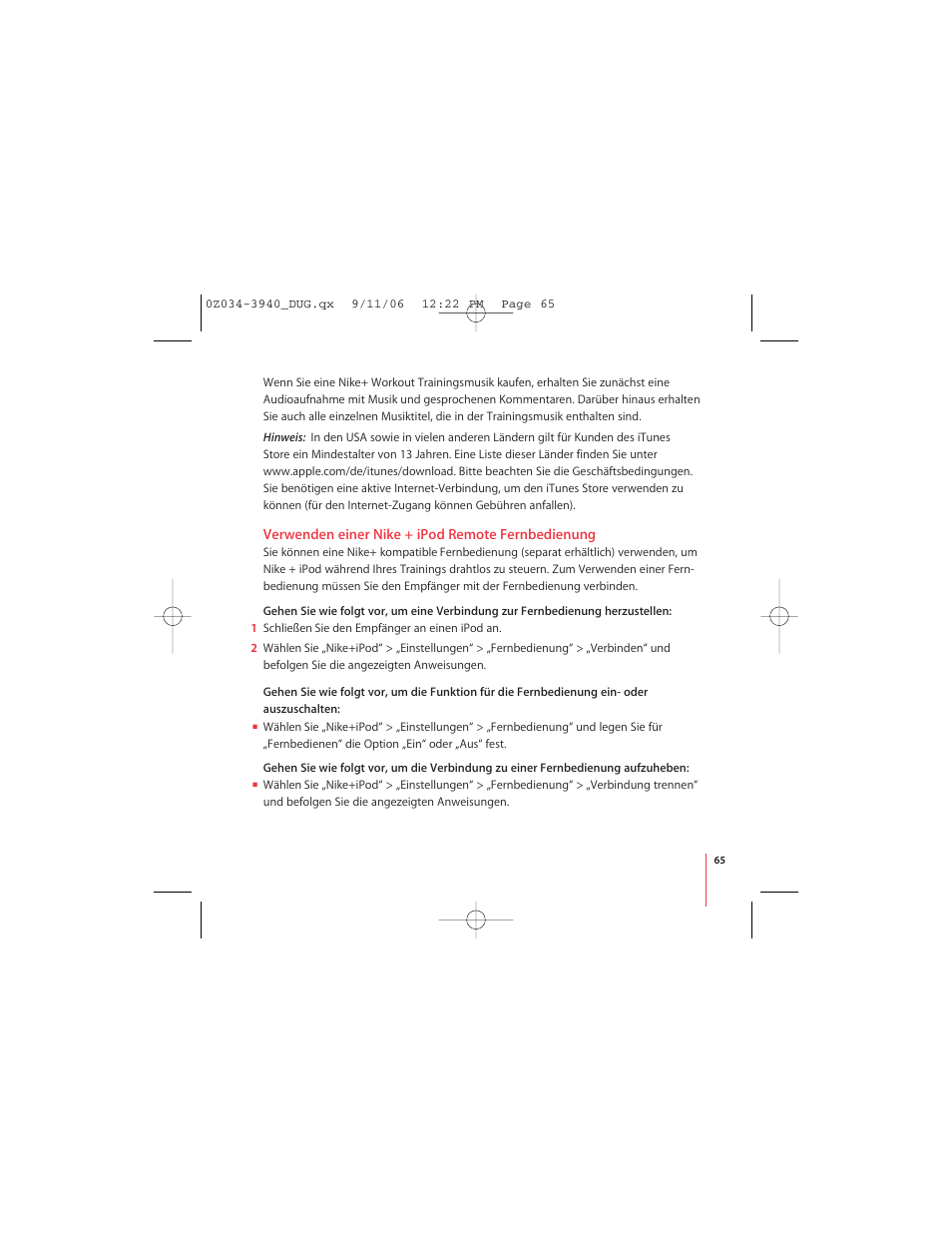Apple Nike + iPod User Manual | Page 65 / 72