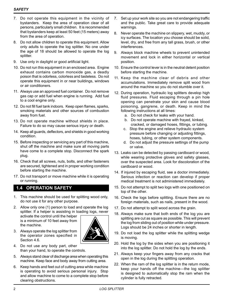 4 operation safety | Echo LS21160 Owners Manual v.3 User Manual | Page 6 / 21