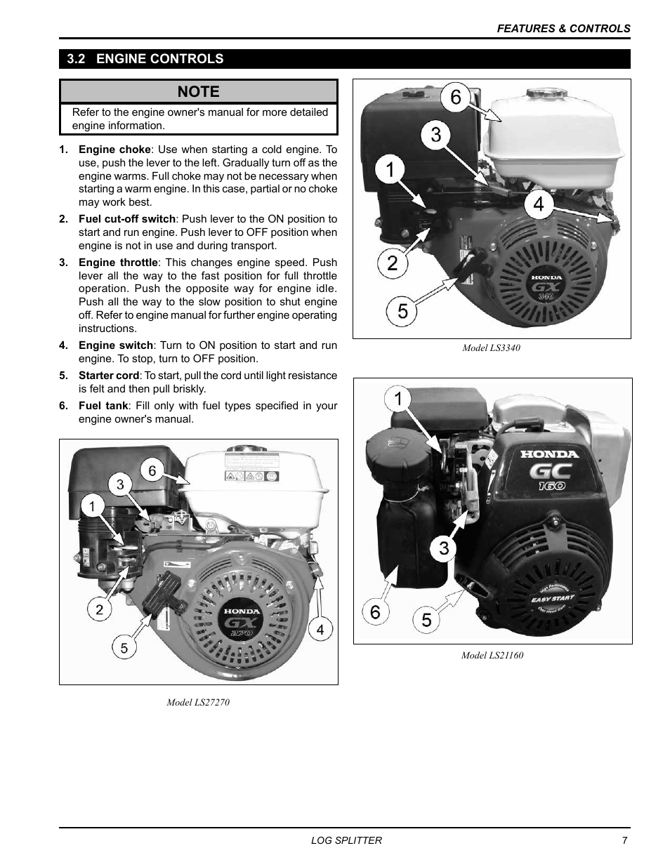 2 engine controls | Echo LS21160 Owners Manual v.2 User Manual | Page 11 / 22