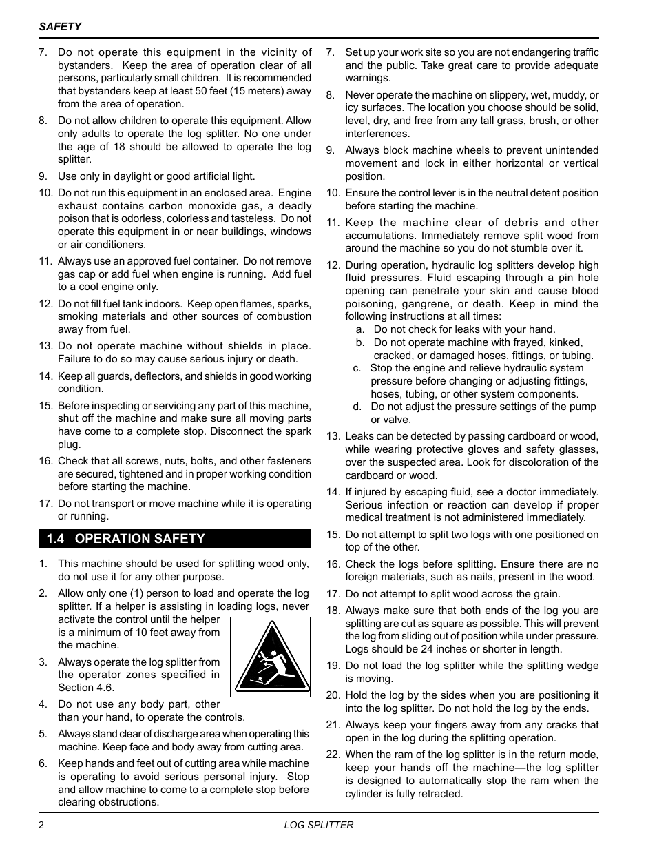 4 operation safety | Echo LS21160 Owners Manual v.2 User Manual | Page 6 / 22