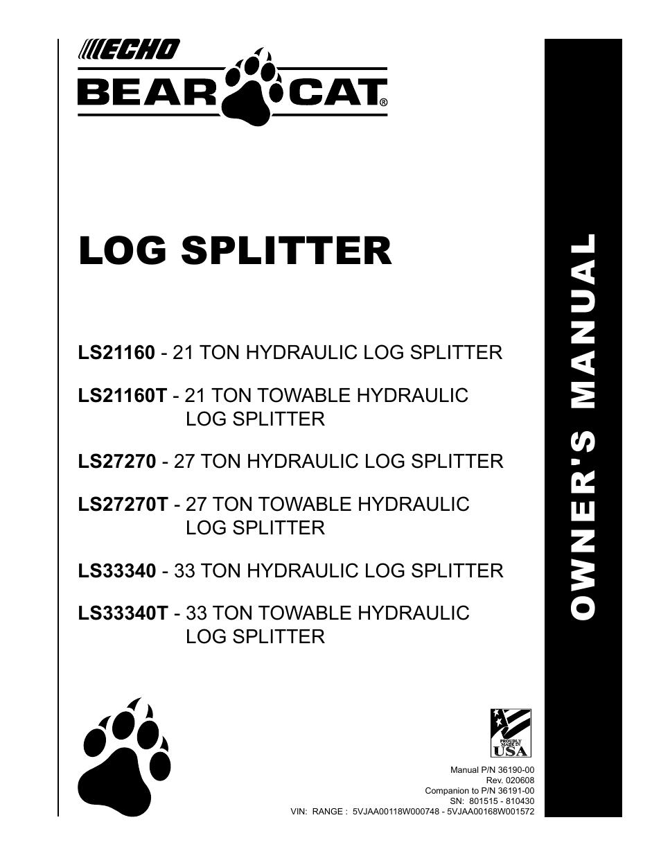 Echo LS21160 Owners Manual v.1 User Manual | 24 pages