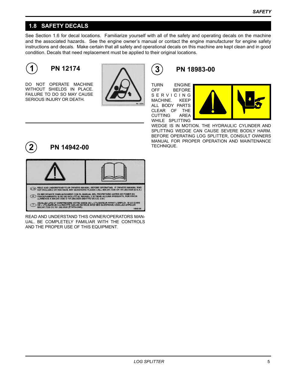 8 safety decals | Echo LS21160 Owners Manual v.1 User Manual | Page 9 / 24