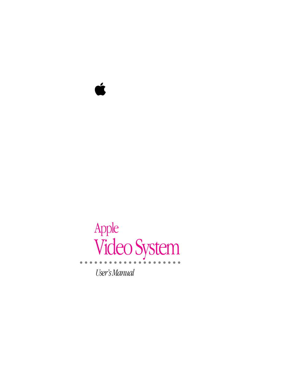 Apple Video System User Manual | 95 pages