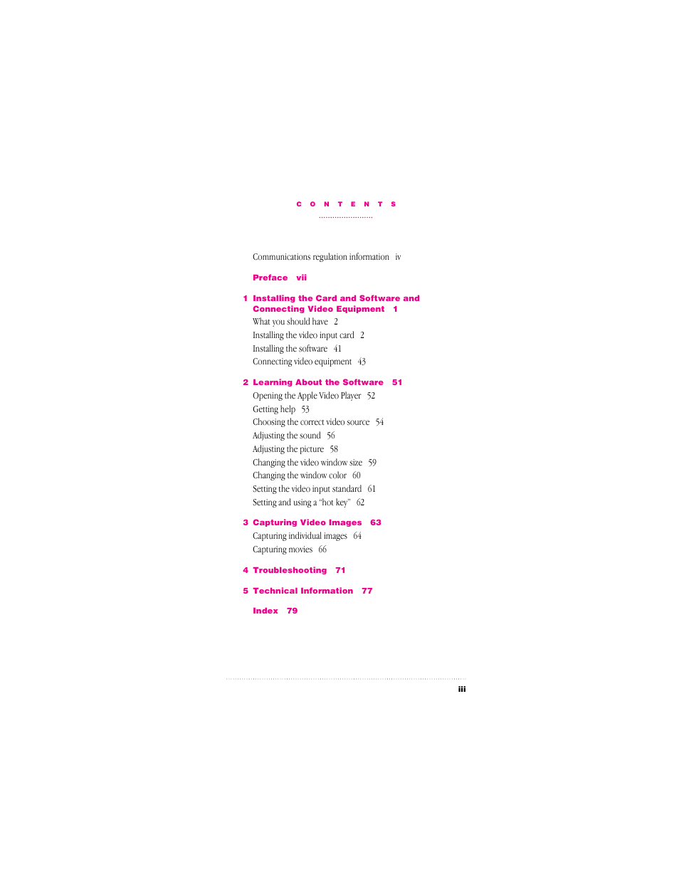 Apple Video System User Manual | Page 3 / 95