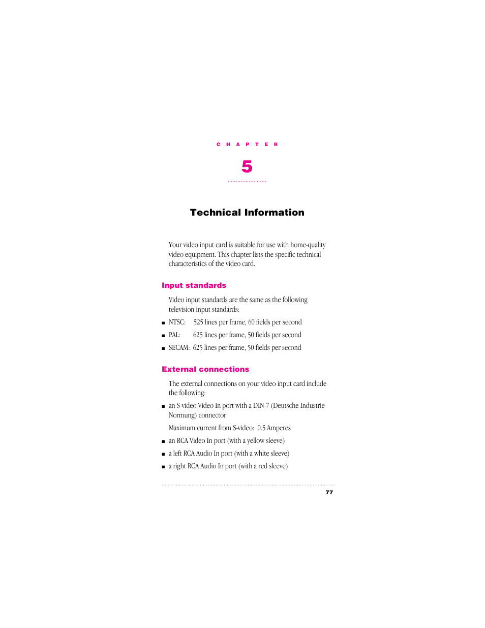 Technical information | Apple Video System User Manual | Page 83 / 95