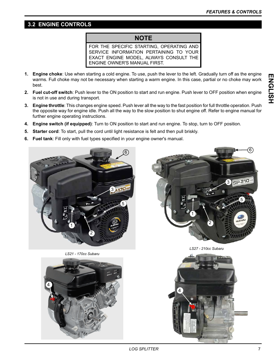 2 engine controls, English | Echo LS21 Owners Manual v.2 User Manual | Page 11 / 22