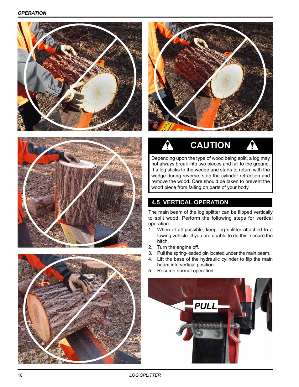 5 vertical operation, Caution | Echo LS21 Owners Manual v.2 User Manual | Page 14 / 22
