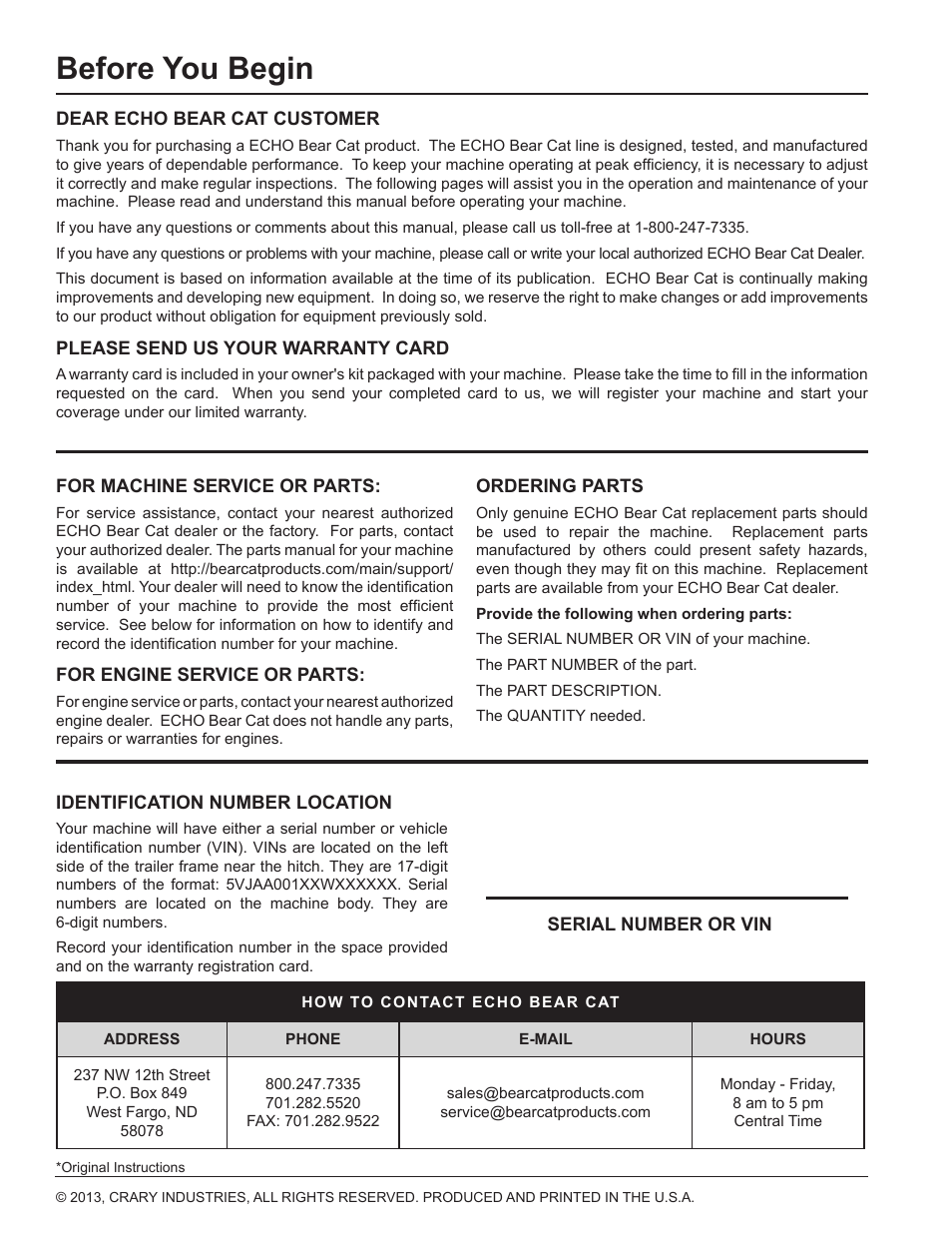 Before you begin | Echo LS21 Owners Manual v.1 User Manual | Page 2 / 40