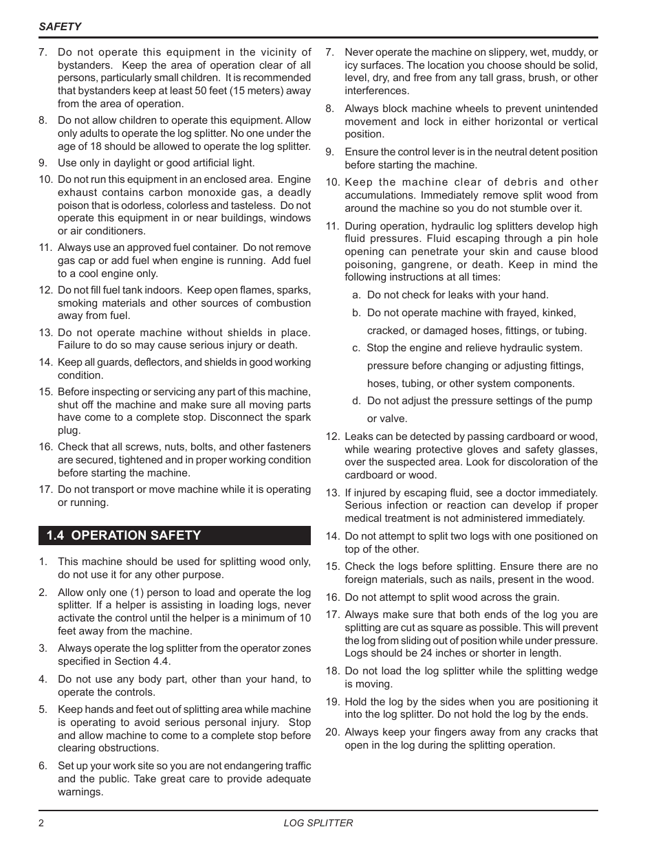 4 operation safety | Echo LS21 Owners Manual v.1 User Manual | Page 6 / 40
