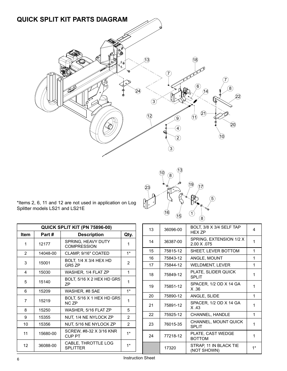 Quick split kit parts diagram | Echo LS21 Instruction v.3 User Manual | Page 6 / 8