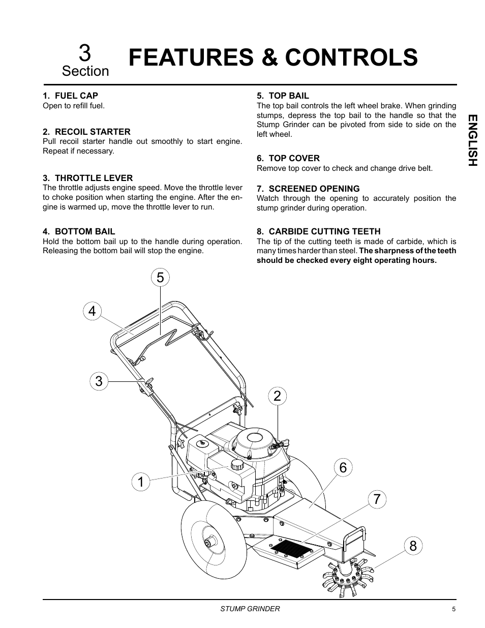 Features & controls, Features & controls 3 | Echo SG340 Owners Manual v.4 User Manual | Page 9 / 18